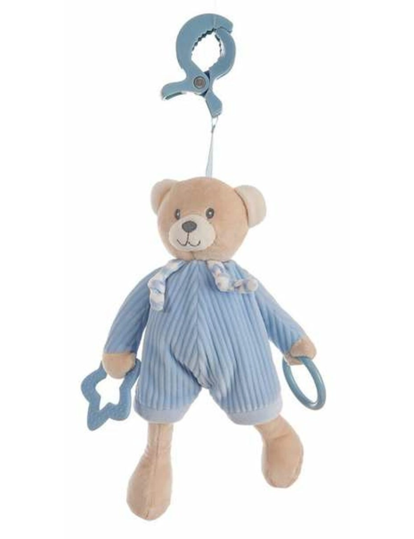 imagem de Peluche Chocalho Activity Azul Urso Pinça Veludo 26 cm1