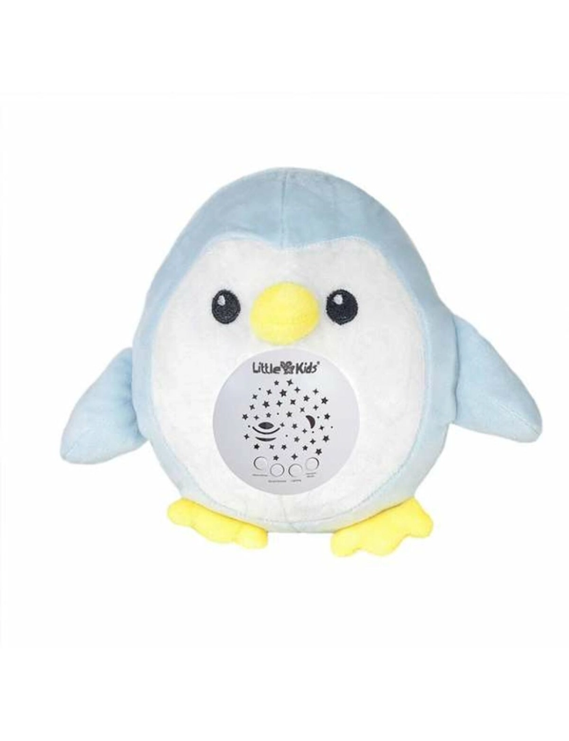 Bigbuy Fun - Peluche Musical Projector Azul Pinguim