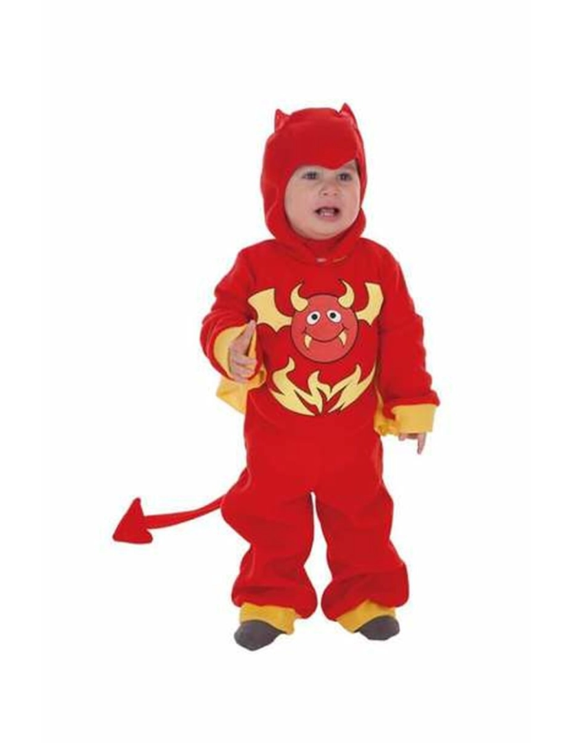 Bigbuy Carnival - Fantasia para Bebés 18 Meses Diablo Vermelho (2 Peças)