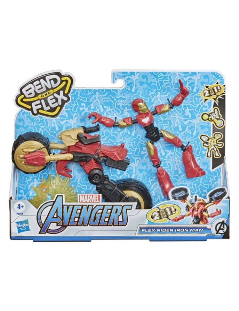 Hasbro - Avengers Bend And Flex Rider Iron Man F02445L0