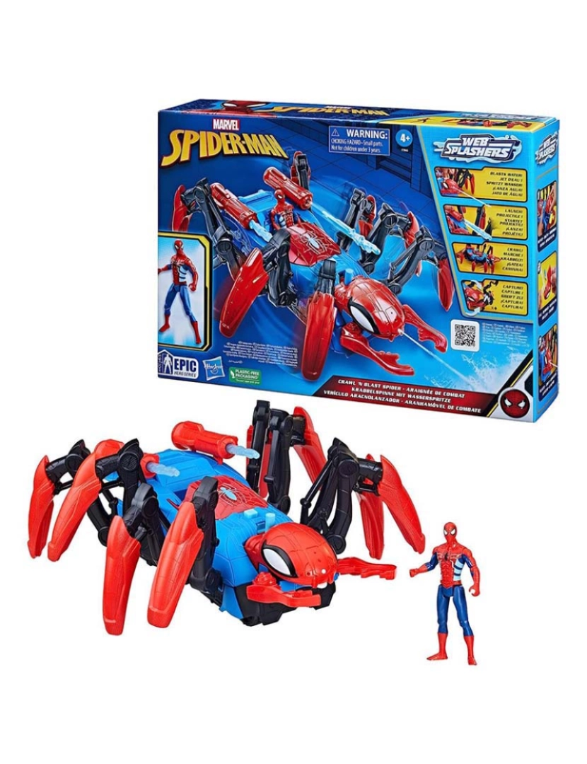 Hasbro - Spiderman Figura 10Cm E V.Aracnolanzador F78455L0