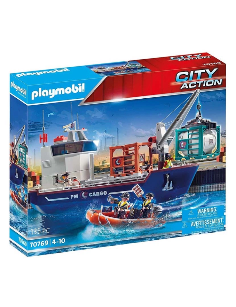 Playmobil - NAVIO PORTA-CONTEN.COM BARCO ADUANEIRO 70769