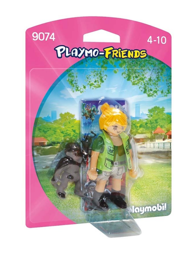 Playmobil - CUIDADORA C/ BEBE GORILA 9074