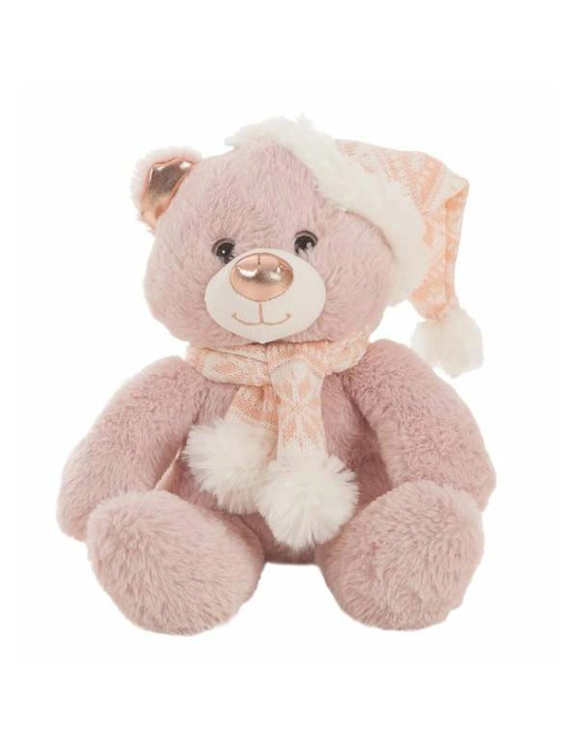 Bigbuy Fun - Urso de Peluche Cor de Rosa Natal 35 cm