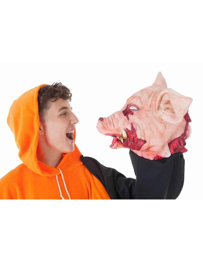 imagem de Fantasia para Adultos Halloween Porco sudadera Laranja (2 Peças)2