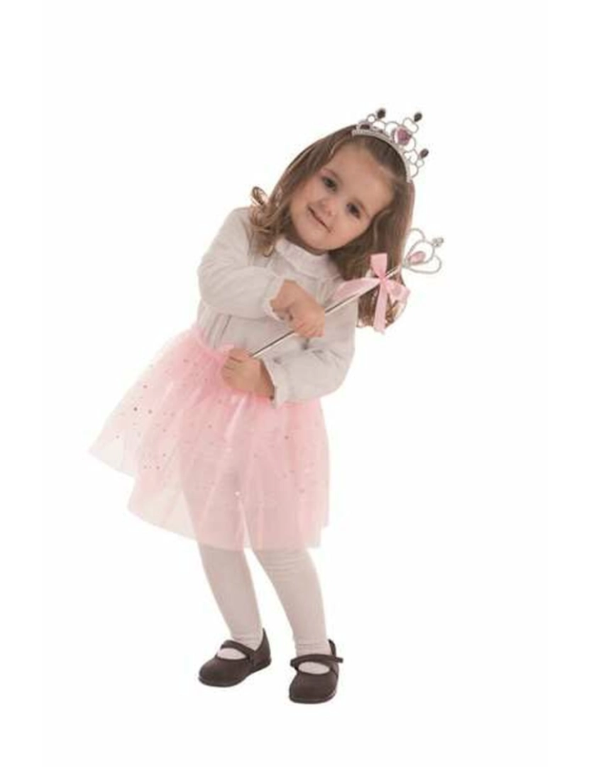 Bigbuy Carnival - Fantasia para Crianças Princesa das Neves Cor de Rosa (3 Peças)