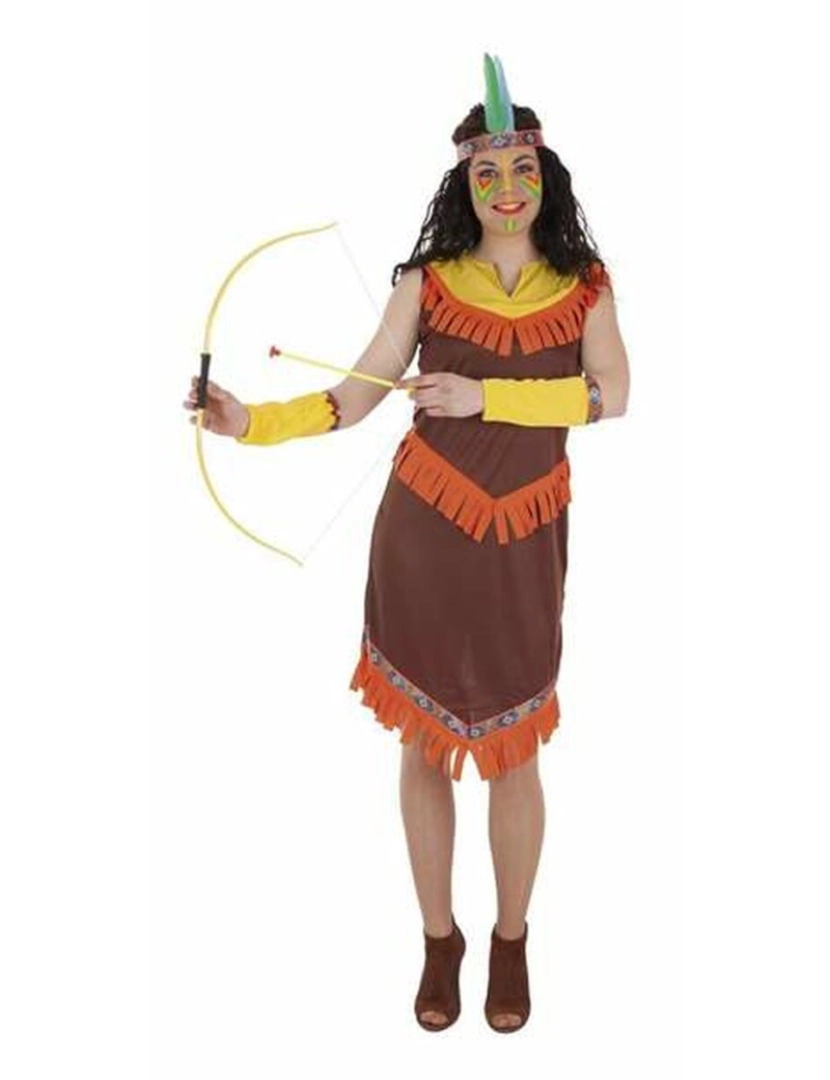 Bigbuy Carnival - Fantasia para Adultos Mulher Índio Americano M/L (3 Peças)