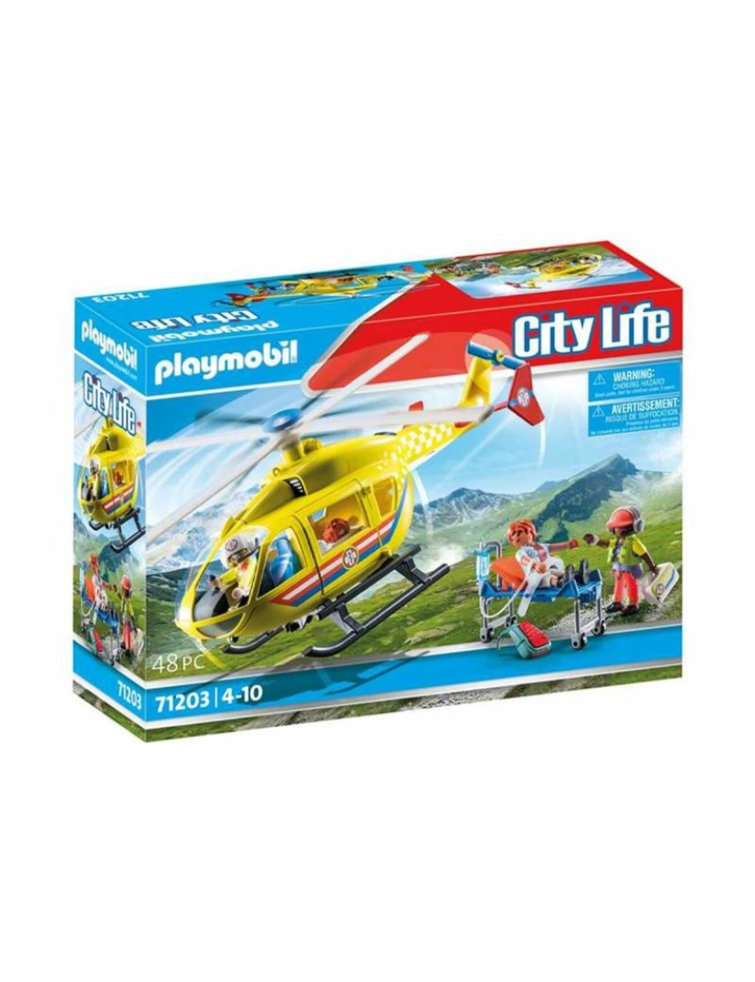 Playmobil - Playset Playmobil 71203 City Life Rescue Helicopter 48 Peças