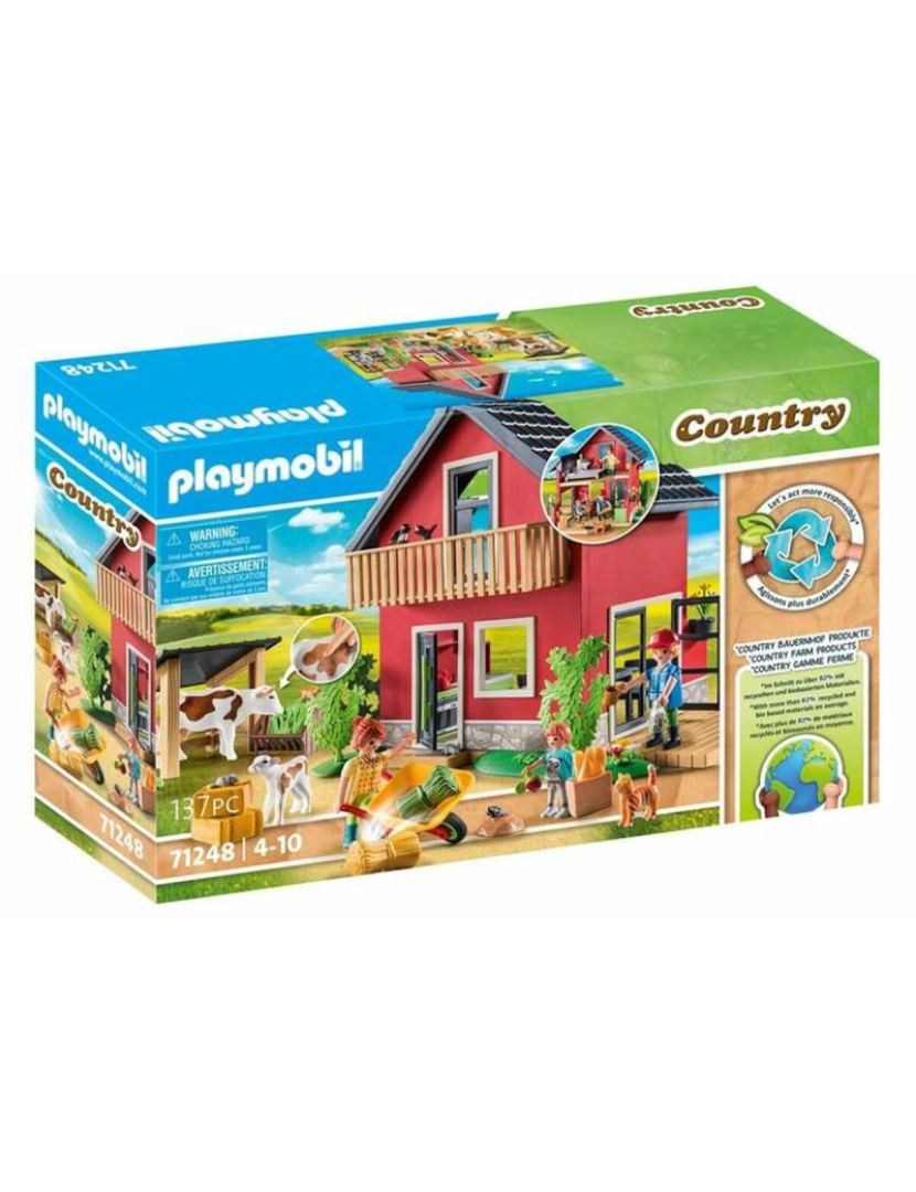 imagem de Playset Playmobil 71248 Country Furnished House with Barrow and Cow 137 Peças1