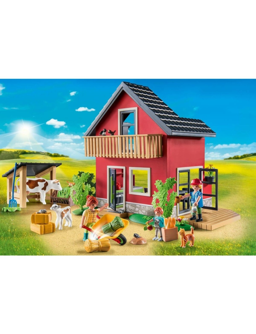 imagem de Playset Playmobil 71248 Country Furnished House with Barrow and Cow 137 Peças3