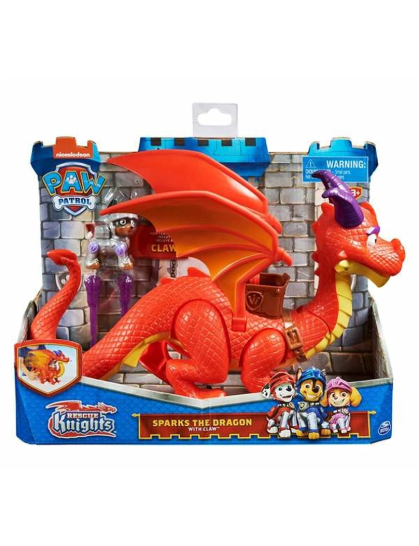 imagem de Conjunto de Figuras The Paw Patrol Knights: Sparks the Dragon Interativo 29.71 x 12 x 22.86 cm2