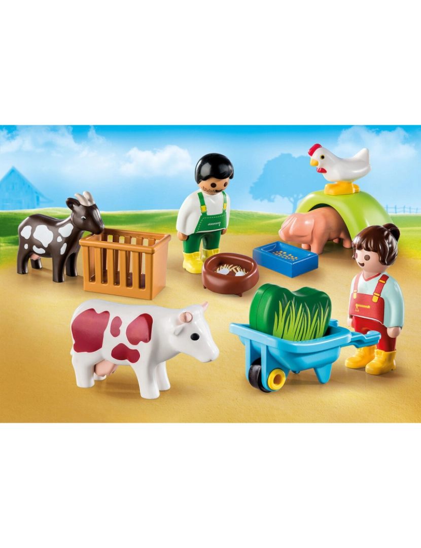 imagem de Playset Playmobil 1.2.3 Fun in the Farm 71158  12 Peças3