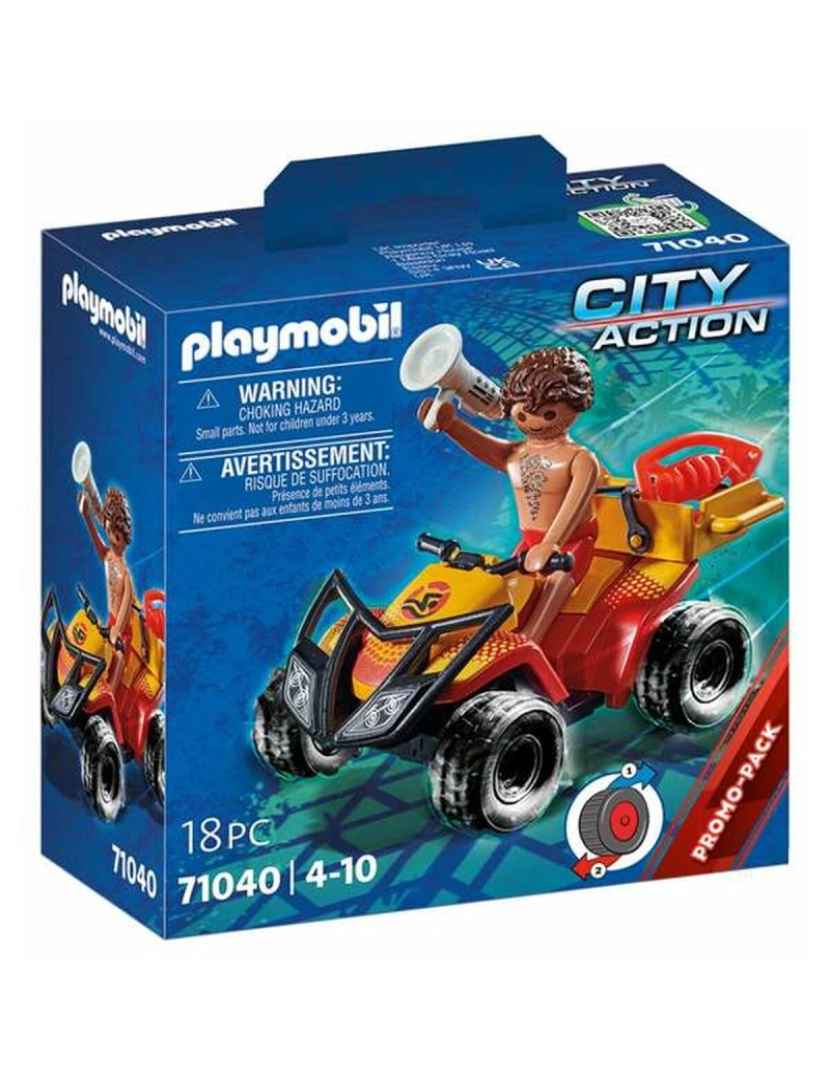 Playmobil - Playset Playmobil City Action Rescue Quad  18 Peças 71040