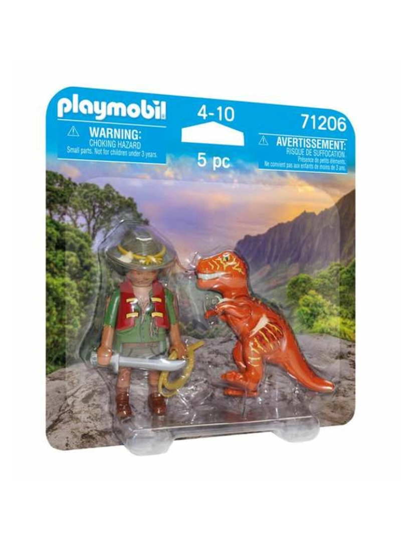 Playmobil - Figuras Articuladas Playmobil 71206 Dinossauro Explorador 5 Peças Duo