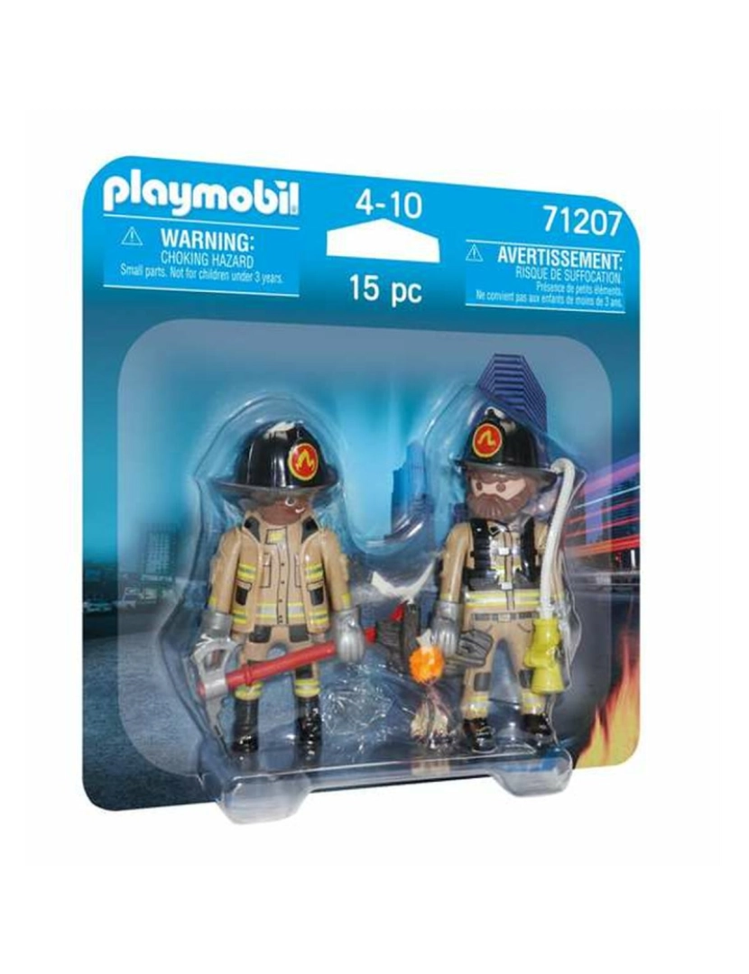 Playmobil - Figuras Articuladas Playmobil 71207 Bombeiro 15 Peças Duo