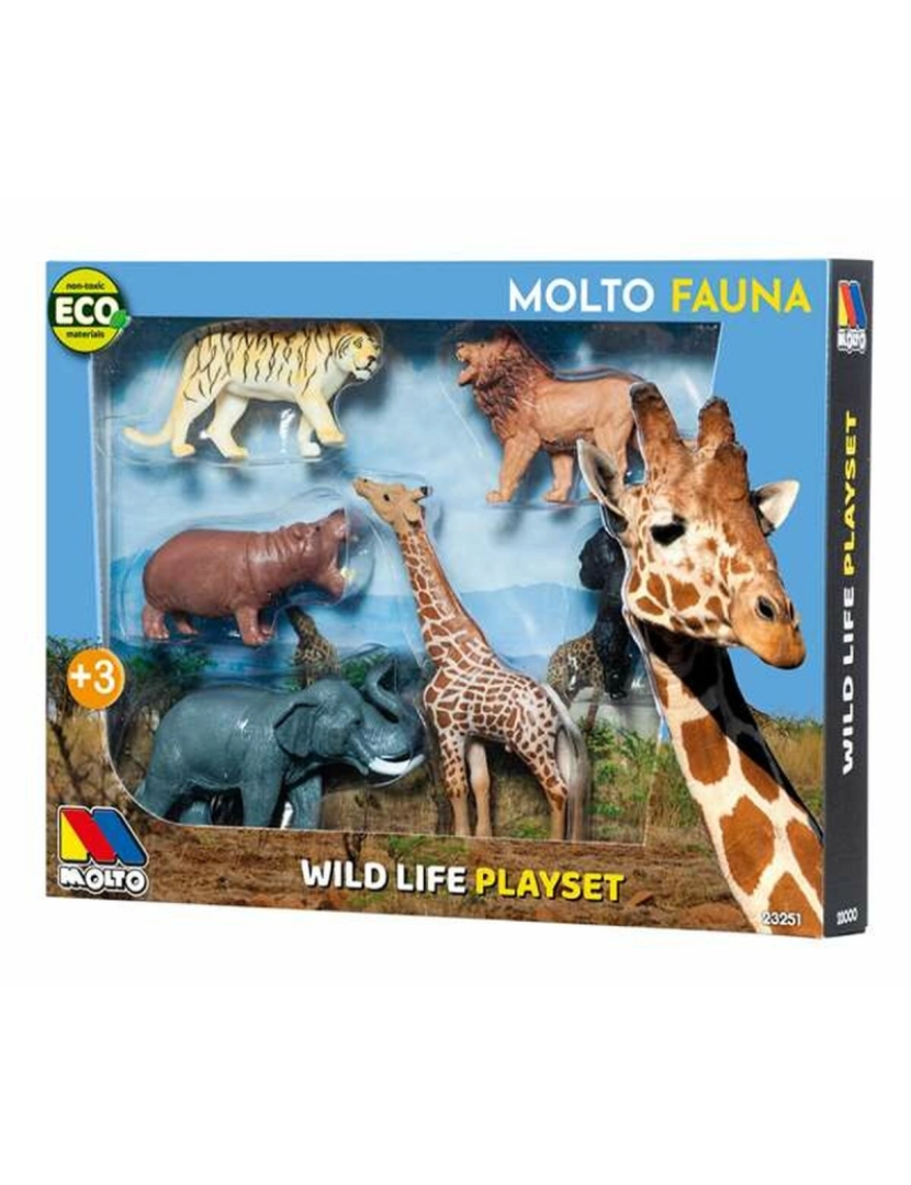 Moltó - Conjunto 6 Animais Selvagens Moltó Plástico