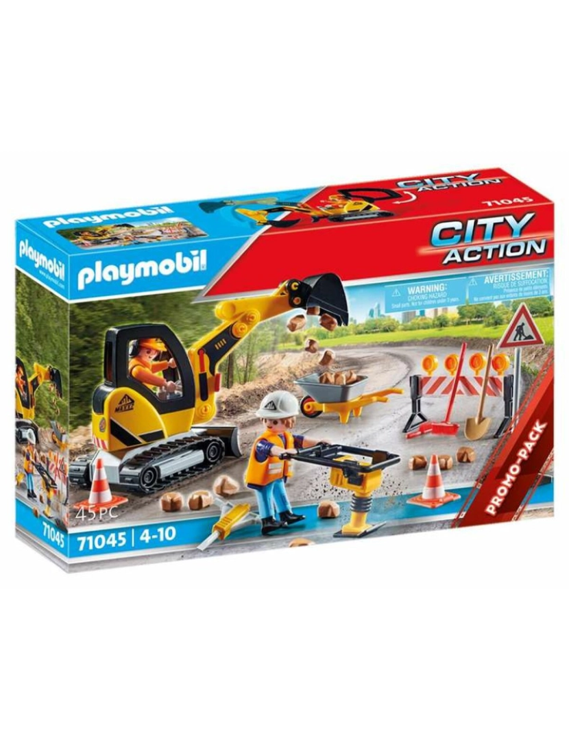 Playmobil - Playset Playmobil City Action Road Construction 45 Peças 71045