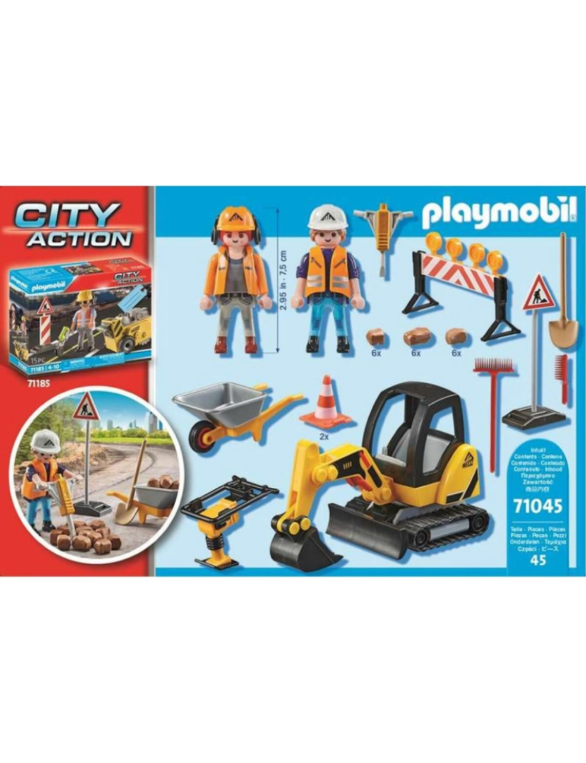 imagem de Playset Playmobil City Action Road Construction 45 Peças 710454