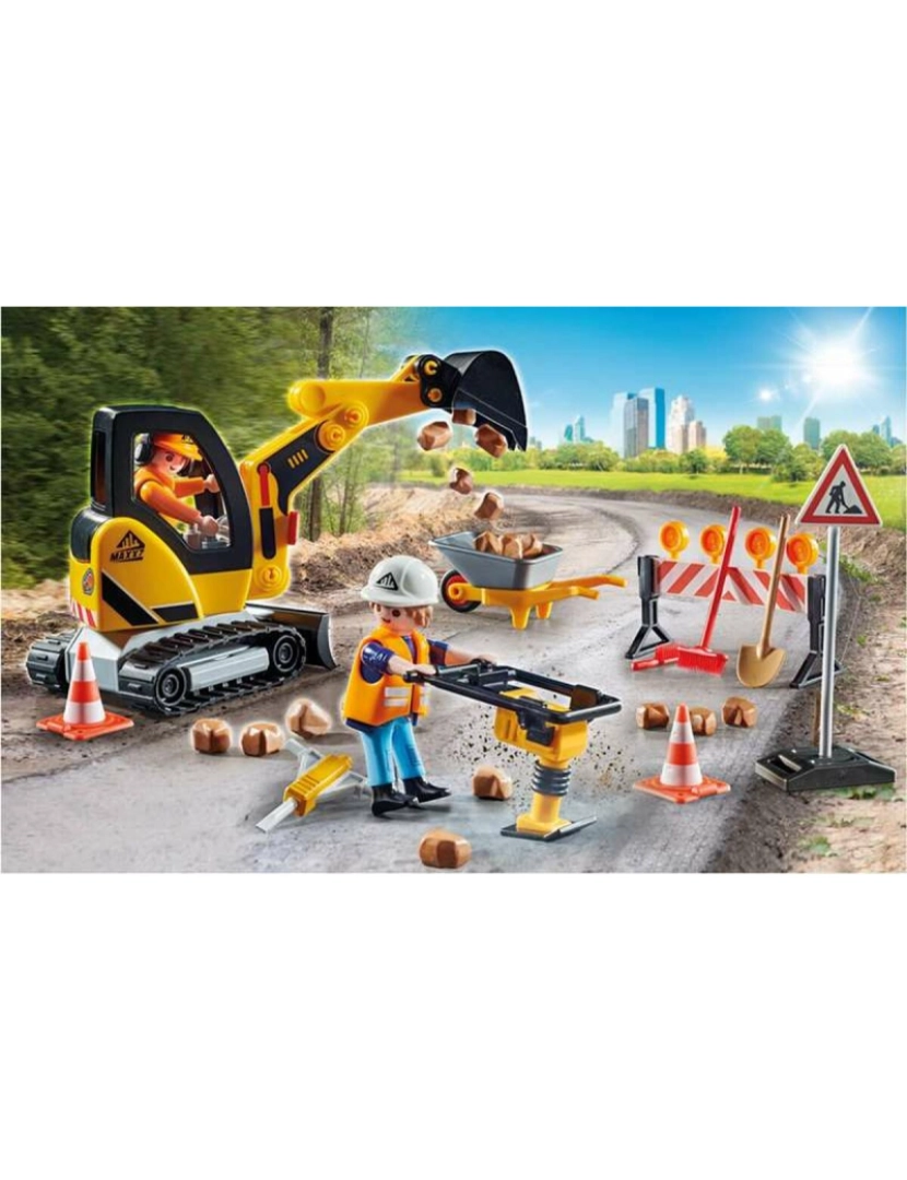 imagem de Playset Playmobil City Action Road Construction 45 Peças 710455