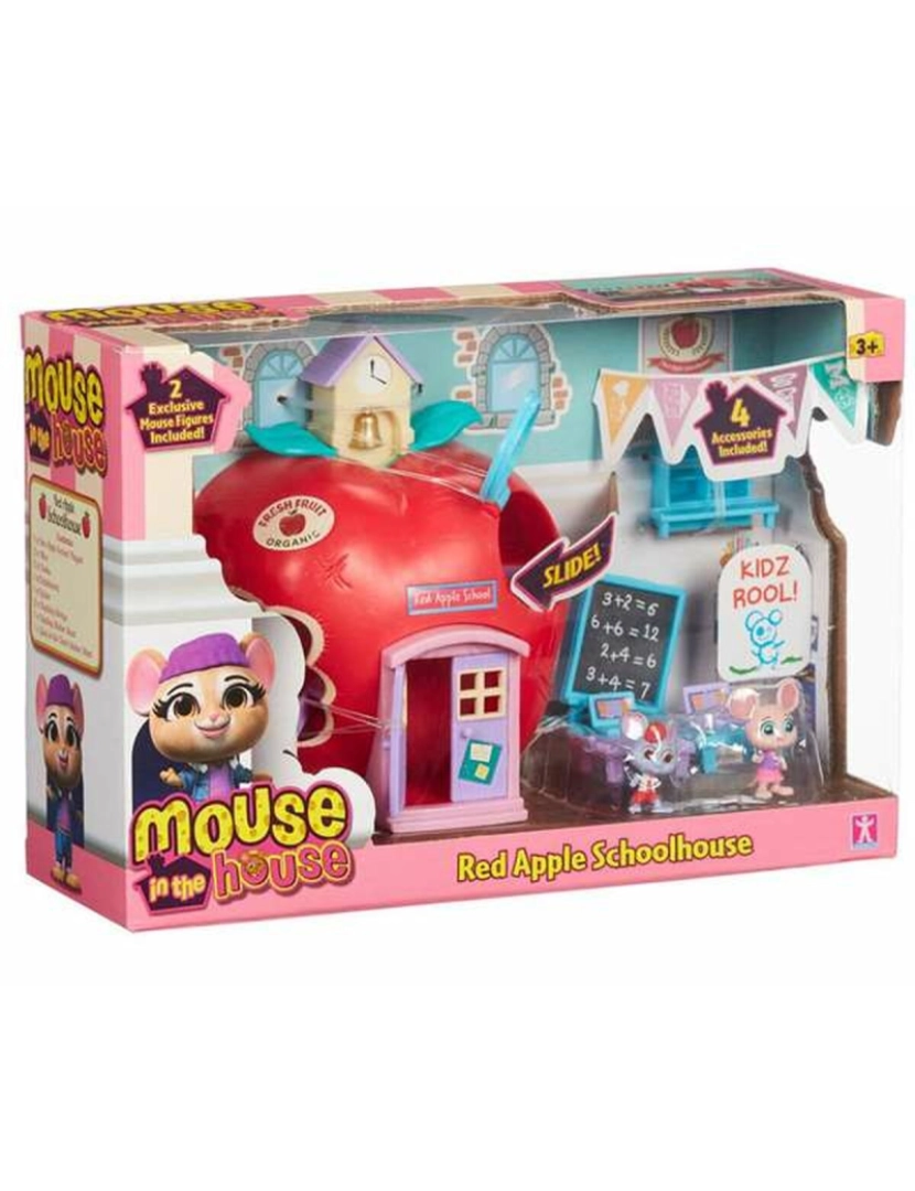 imagem de Playset Bandai Mouse In The House Red Apple Schoolhouse 24 x 16,5 x 8 cm1