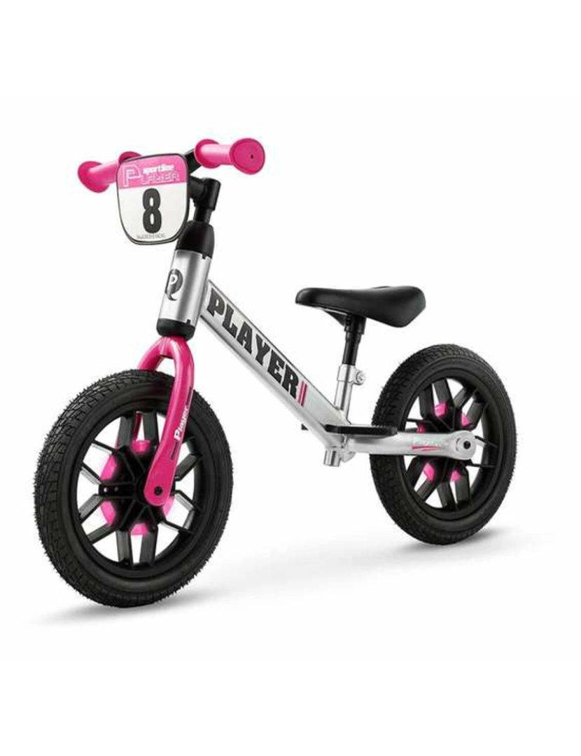 imagem de Bicicleta Infantil New Bike Player Luzes Cor de Rosa 10"1