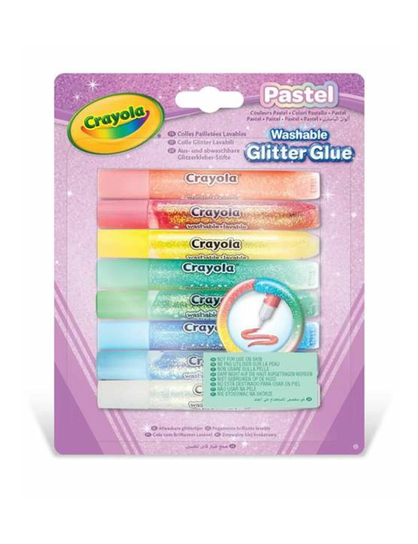 Crayola - Mota Crayola Pups Motorcycke Purpurina 8 Peças Pastel 15,6 x 1,5 x 21,3 cm