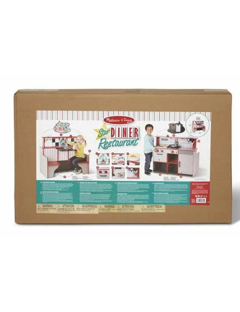 imagem de Cozinha de Brincar Melissa & Doug Restaurante 108 x 66 x 18 cm3