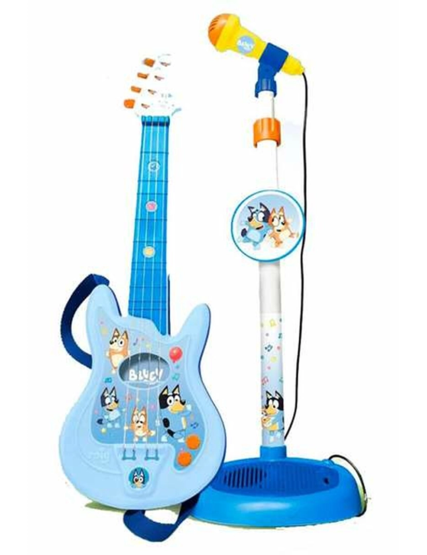 Bluey - Guitarra Infantil Bluey Regulável Microfone 60 x 30 x 17 mm