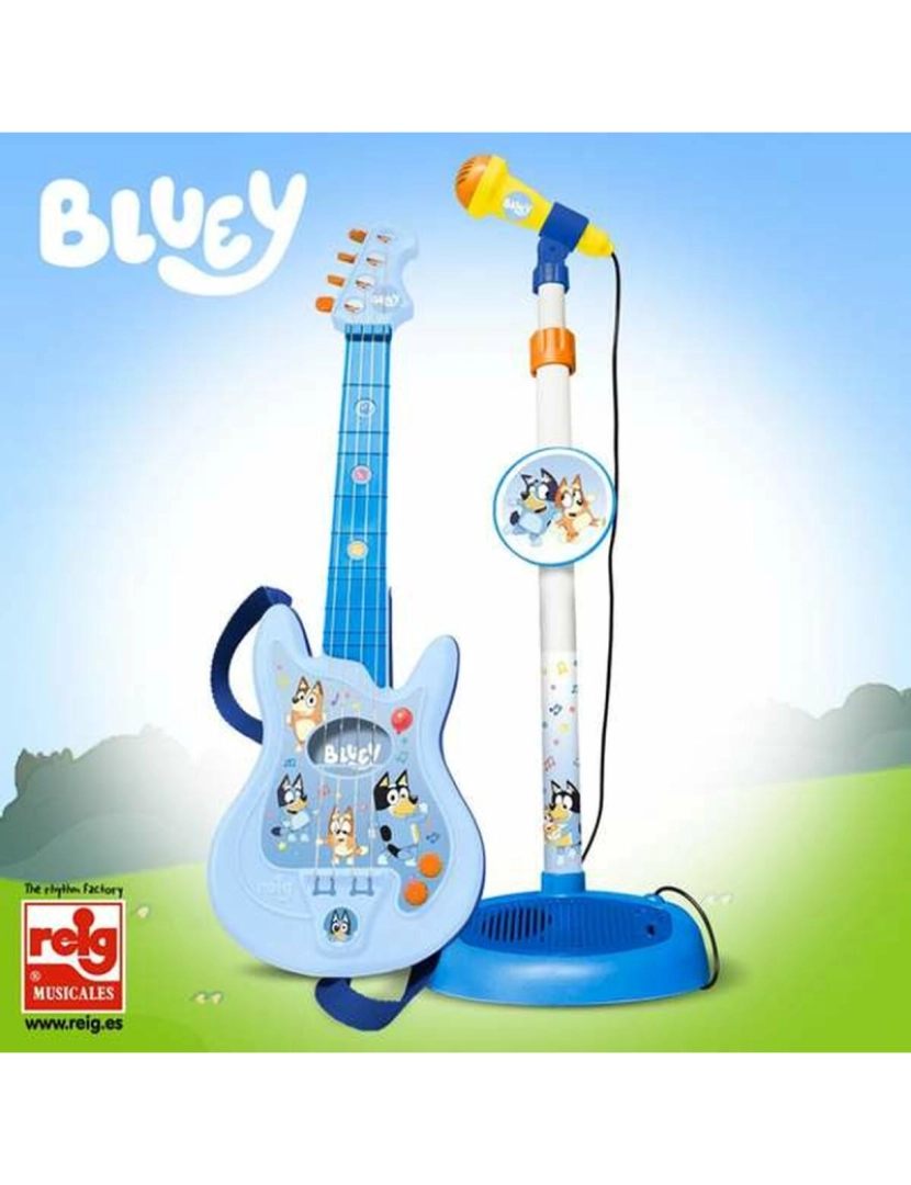 imagem de Guitarra Infantil Bluey Regulável Microfone 60 x 30 x 17 mm2