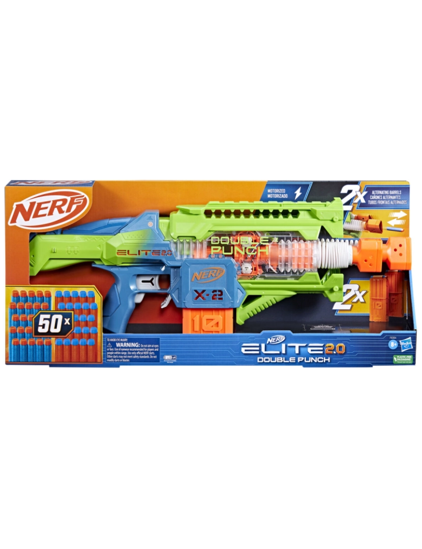 imagem de Pistola Hasbro Nerf Elite 2.0 Double Punch Dardos x 50 28,6  x 66 x 8 cm3