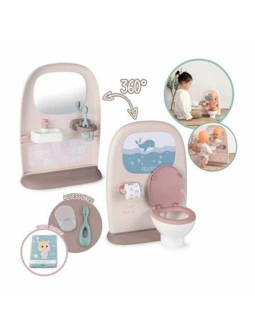 imagem de Acessórios para Bonecas Smoby Toilettes Acessórios 2 em 1 34 x 25 x 22,2 cm3