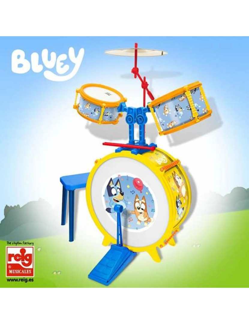 imagem de Bateria Musical Bluey Infantil 55 x 36 x 38 cm2