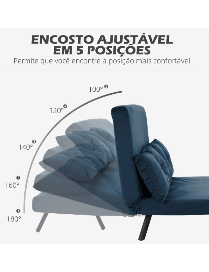 imagem de Sofá Cama 102x73x81cm cor azul marrinho 839-835V00NU5