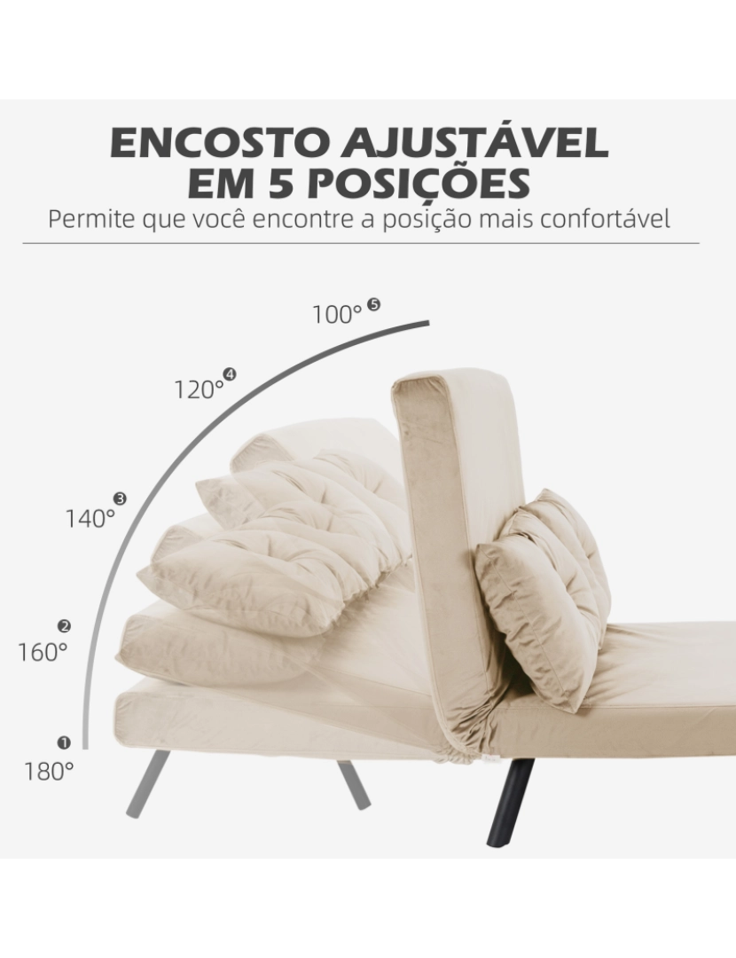 imagem de Sofá Cama 102x73x81cm cor bege 839-835V00BG5