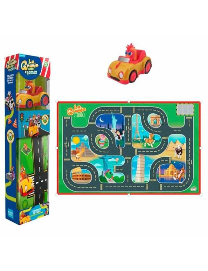 Bandai - Tapete de jogos Bandai La granja de Zenon Carro 60 x 95 cm