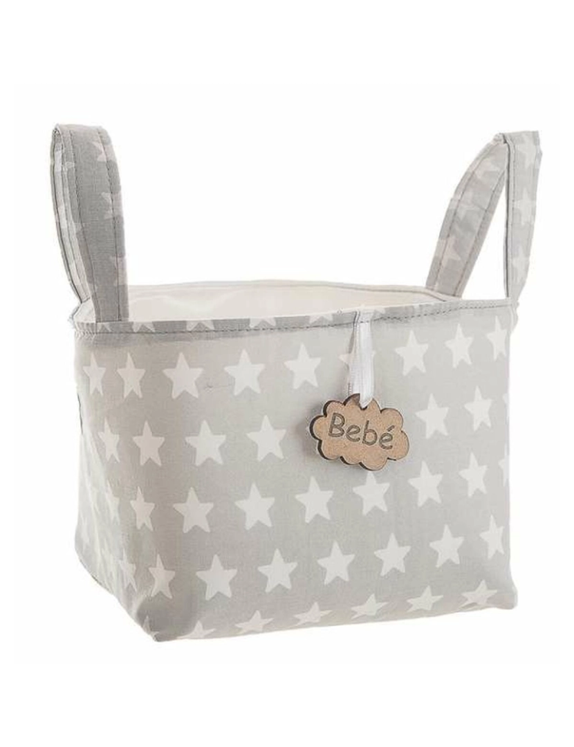 Bigbuy Kids - Cabaz Cinzento Estrelas Com pegas 17 x 13,5 x 20 cm