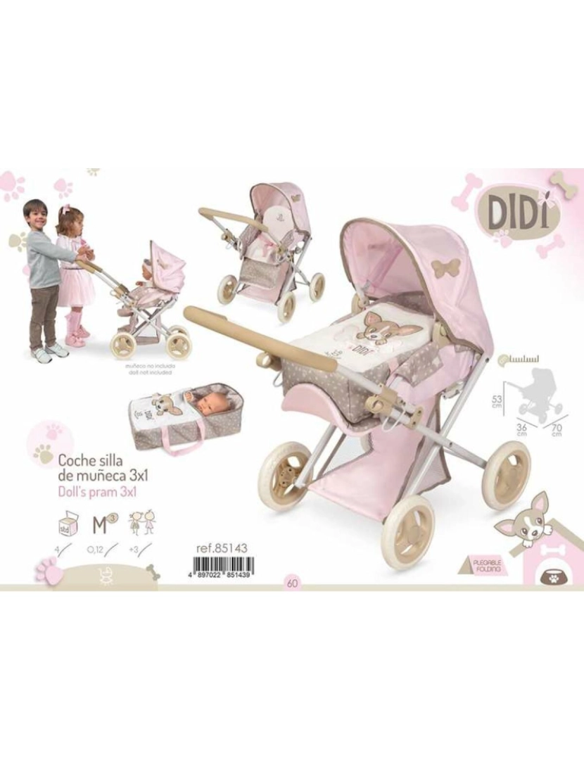 imagem de Carrinho para Bonecas Decuevas Didi 53 x 36 x 70 cm5