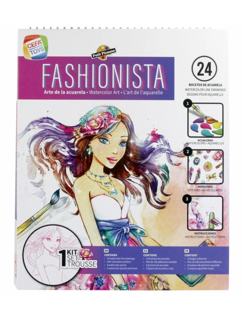 imagem de Bloco com Desenhos para Colorir Cefatoys Fashionista3