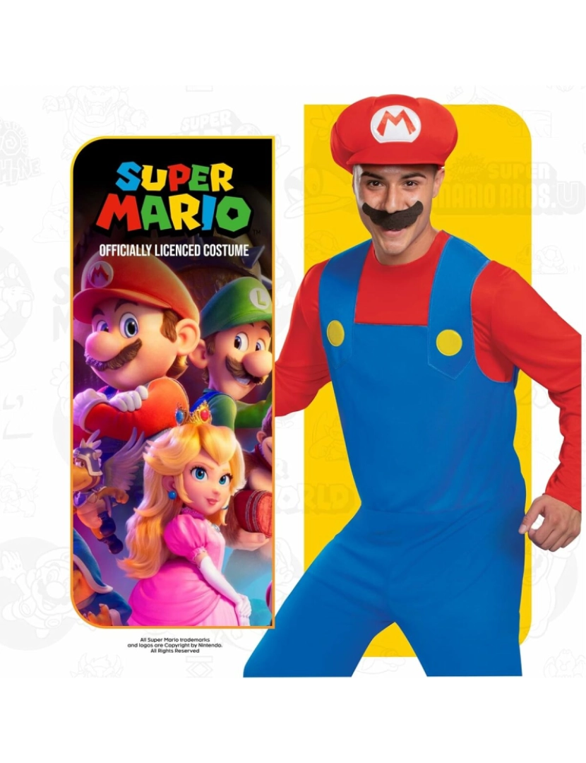 imagem de Fantasia para Adultos Super Mario Lux 3 Peças3