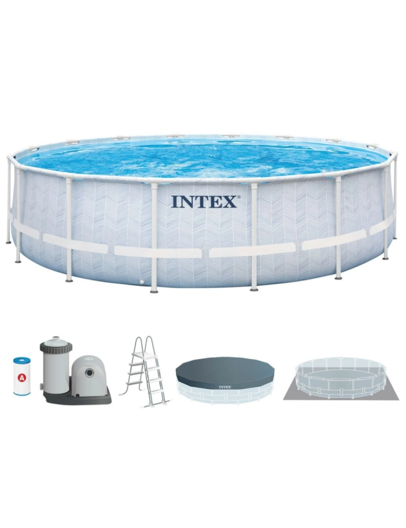 Intex - Piscina Desmontável Intex Chevron Prism Redonda 427 x 107 cm