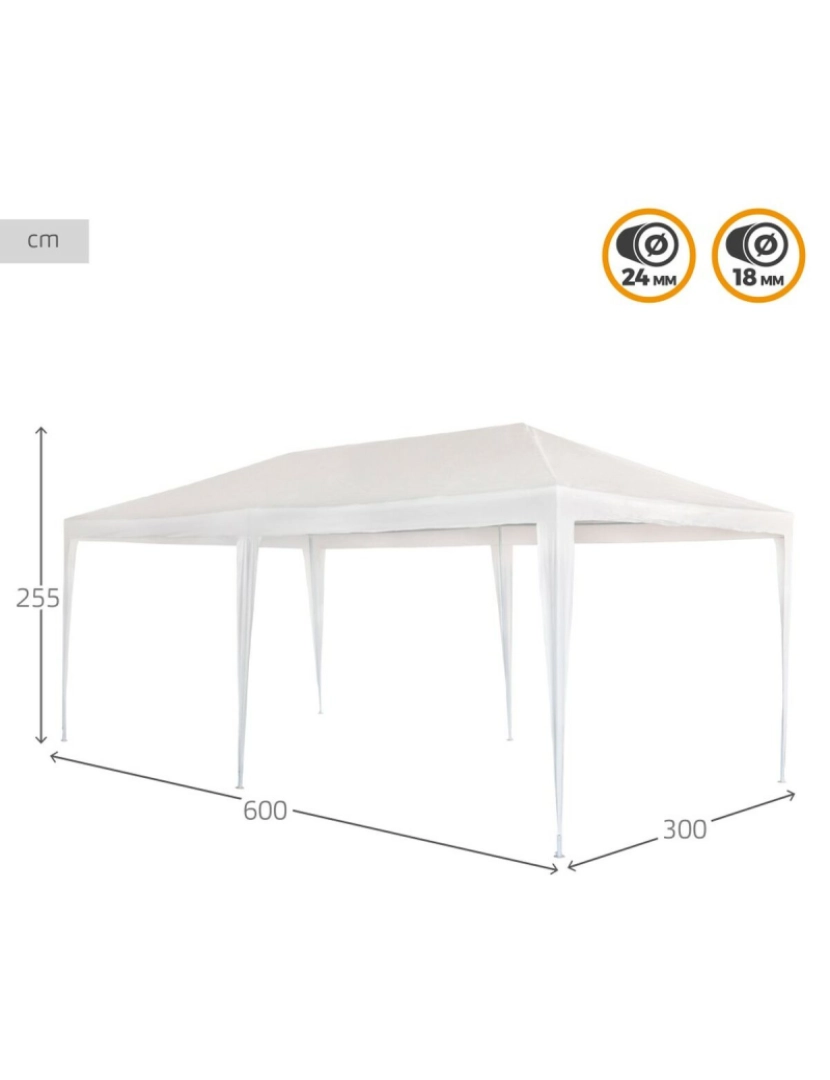 imagem de Gazebo Aktive 300 x 255 x 600 cm Metal Branco Plástico3