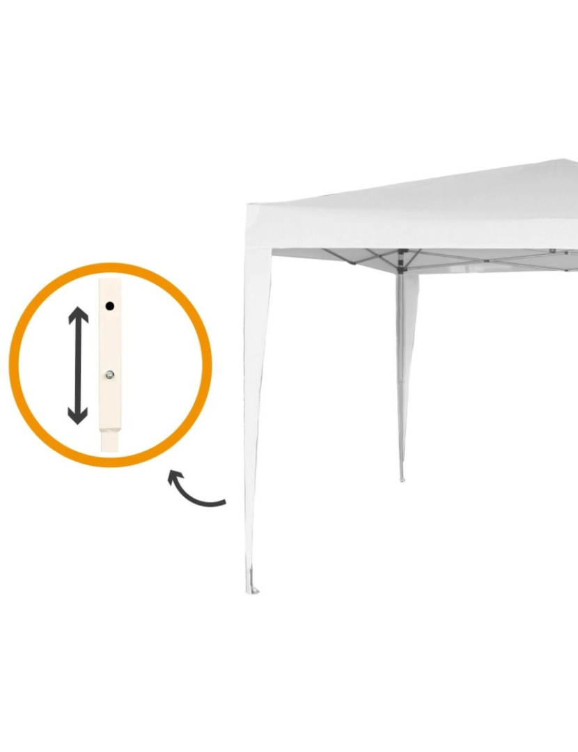 imagem de Gazebo Aktive 300 x 250 x 300 cm Aço Branco Plástico5