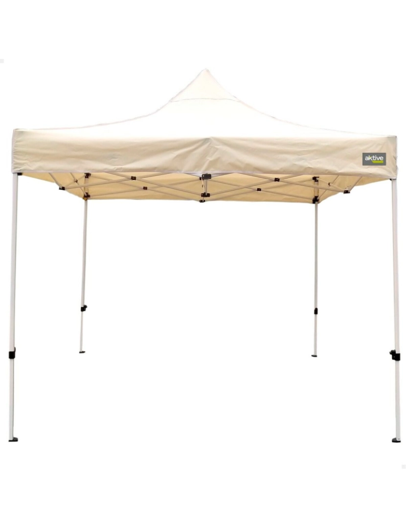 imagem de Gazebo Aktive Dobrável Altura ajustável Aço Poliéster 420D Oxford Creme 300 x 320 x 300 cm1