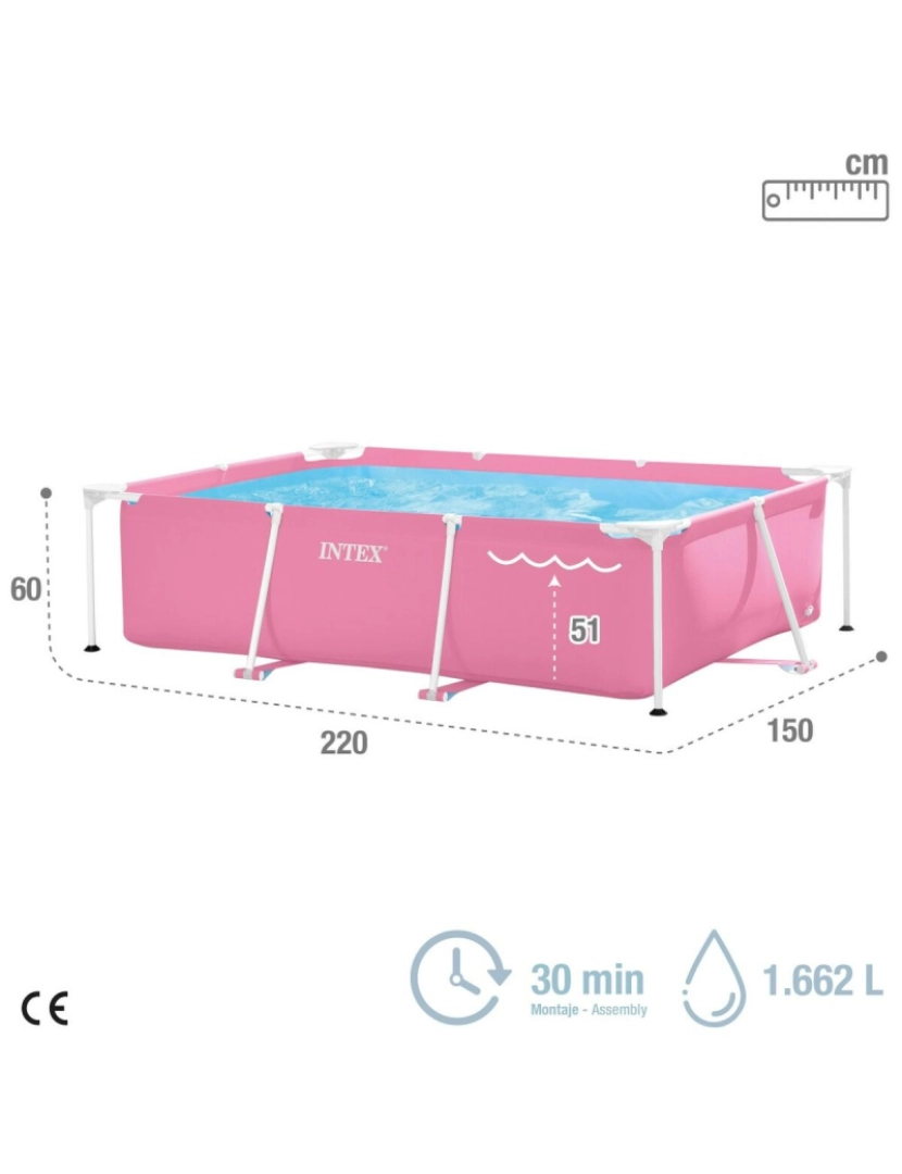 imagem de Piscina Desmontável Intex Small Frame Familiar 28266NP Cor de Rosa 220 x 60 x 150 cm4