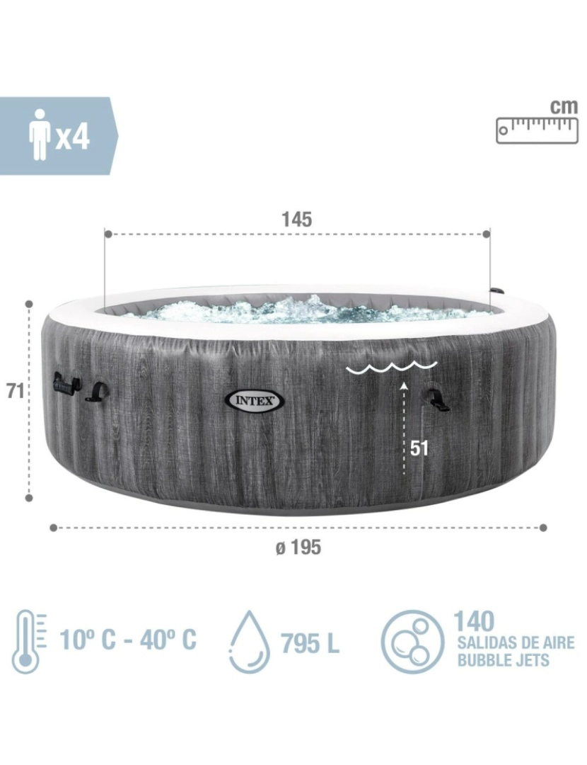 imagem de Spa Insuflável Intex Purespa Greywood Deluxe 28440EX 220-240 V 4 lugares 1741 l/h4