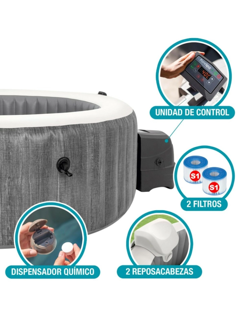 imagem de Spa Insuflável Intex Purespa Greywood Deluxe 28442EX 6 lugares 220-240 V 1741 l/h 1089 L5