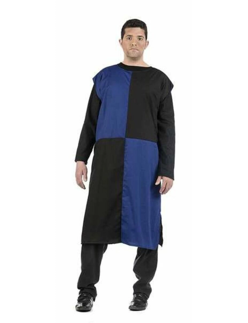 imagem de Poncho Limit Costumes Preto Azul Cavaleiro Medieval Adulto1