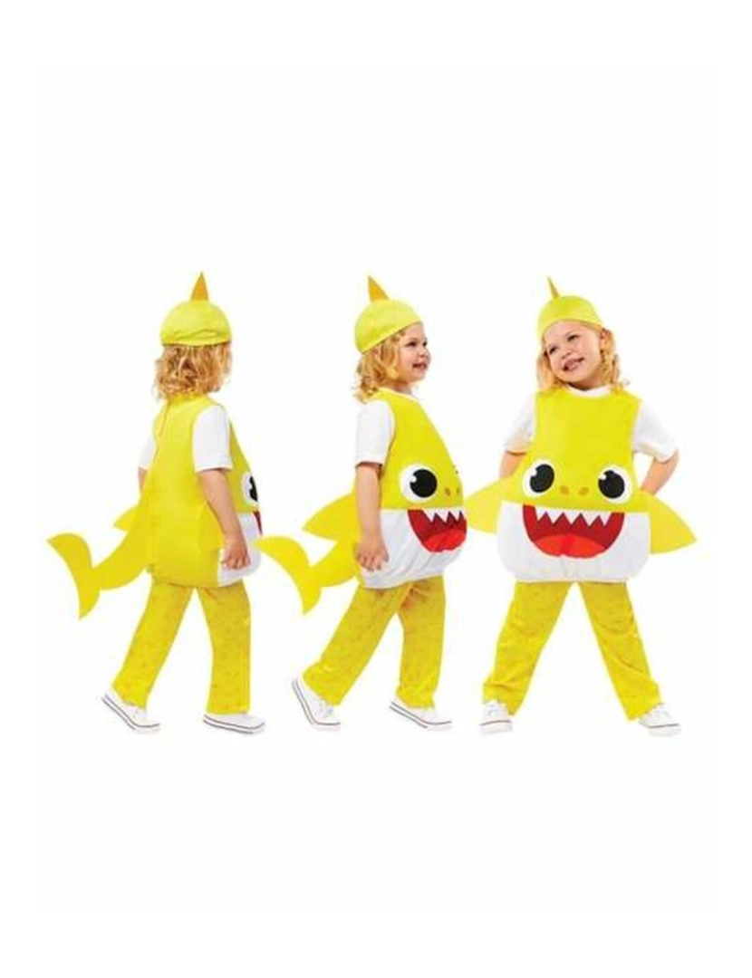 Bigbuy Carnival - Fantasia para Crianças Baby Shark Amarelo 3 Peças