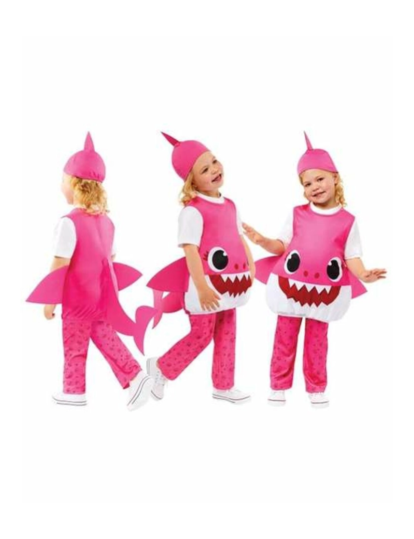 Bigbuy Carnival - Fantasia para Crianças Baby Shark Cor de Rosa 3 Peças