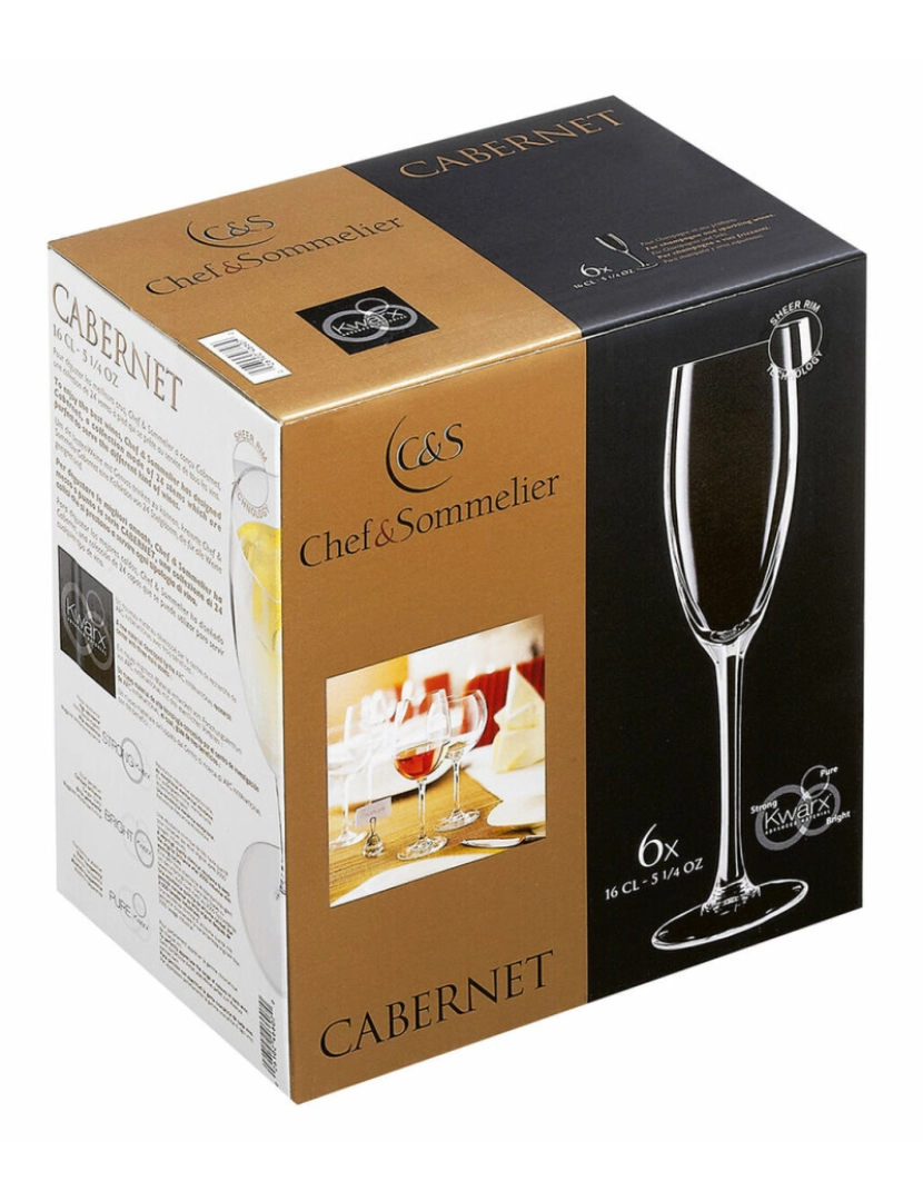 imagem de Copo de champanhe Chef&Sommelier Cabernet Transparente Vidro 6 Unidades (16 cl)2